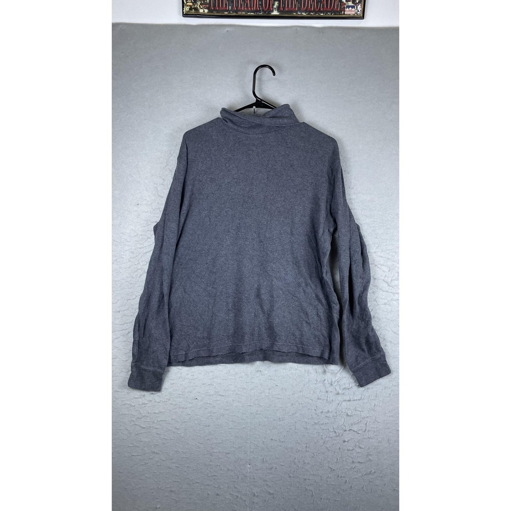 Croft & Barrow Sweater Mens Large Gray Mock‎ Neck Knit Pullover Casual USA